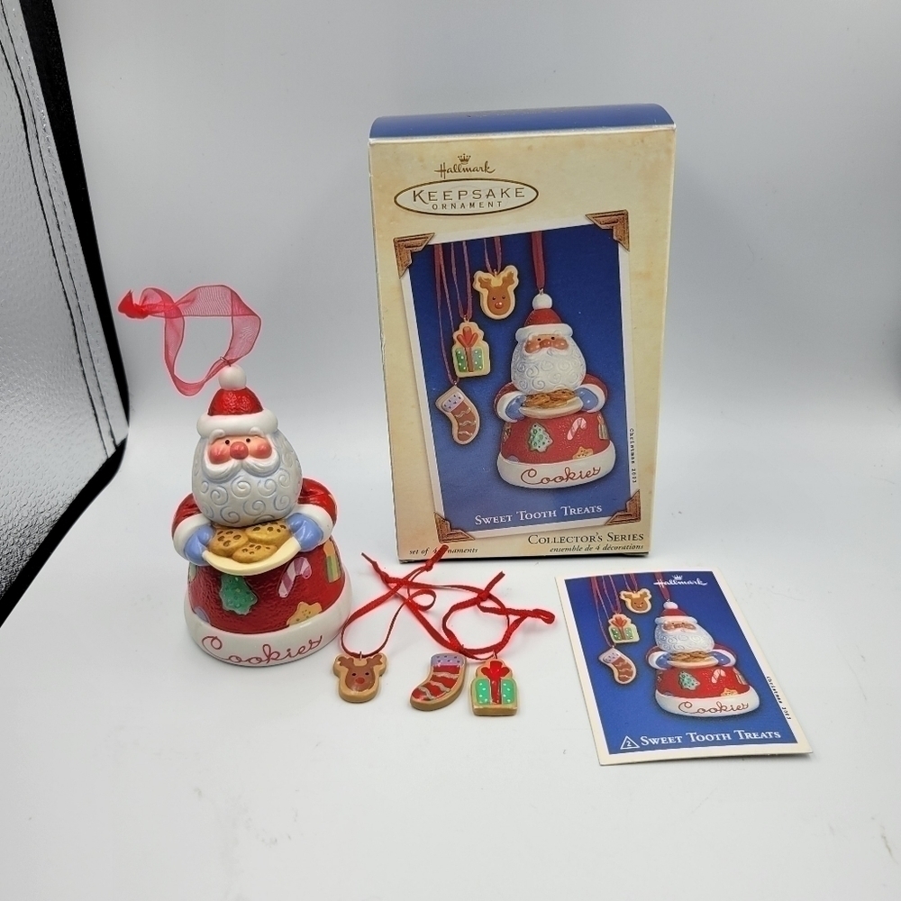 Hallmark 2003 Sweet Tooth Treats Santa & Christmas Cookies Jar Ornament IOB